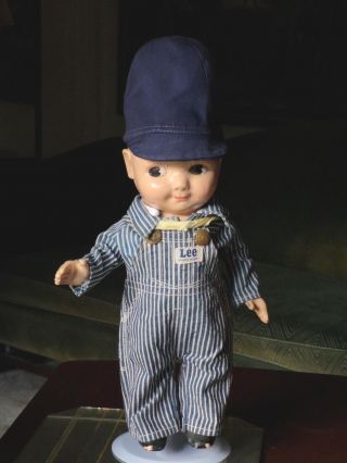 VTG Buddy Lee Doll 1950 ' s Hard Plastic Railroad Engineer Outfit 6