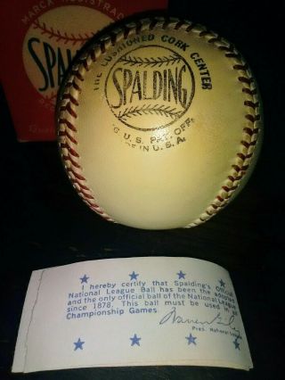 VTG Spalding Official National League Baseball Warren Giles 1952 - 1957 NOS w BOX 3