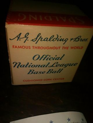 VTG Spalding Official National League Baseball Warren Giles 1952 - 1957 NOS w BOX 5