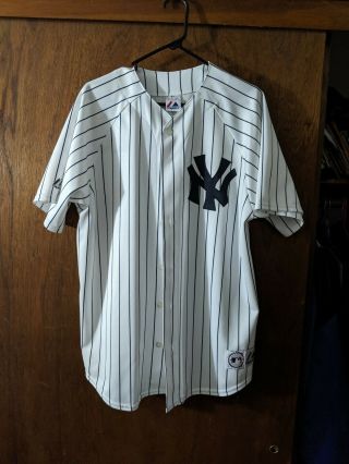 York Yankees Johnny Damon Vintage Majestic Mlb Baseball Jersey Mens Large L