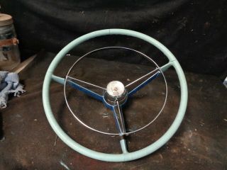 Vintage 1955 Buick Steering Wheel,  W/horn Ring&button.  Power Steering,  Oem