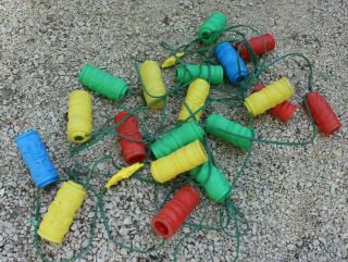 Vintage Plastic Blow Mold String Lantern Party Lights Rv Patio Tiki Totem Cabin