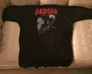 Vintage 1990 Deicide T Shirt XL Blue Grape Death Metal 5