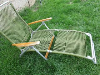 Vintage TELESCOPE Folding Aluminum Chaise Lounge Lawn Pool Beach RETRO Chair 2