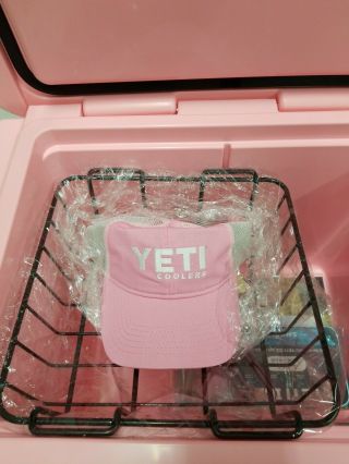 YETI Tundra 50 Pink Cooler -.  RARE With Pink Hat and basket. 3