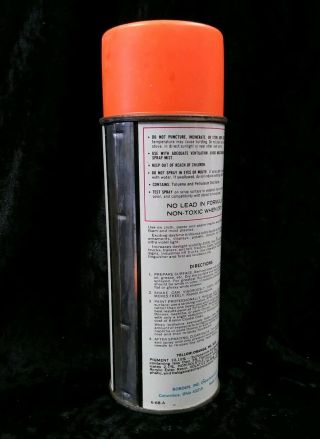 Vintage 1968 Krylon Fluorescent Glowing Yellow - Orange Spray Paint Can Graffiti 3