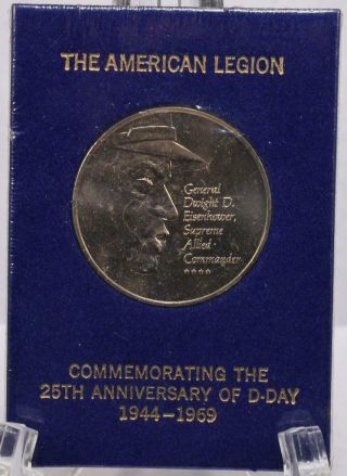 American Legion Challenge Coin 25th Anniversary Of D - Day 1944 - 1969 50 Silver