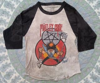 Vintage Motley Crue Theatre Of Pain World Tour 1985 - 86 Raglan Band T - Shirt S/m