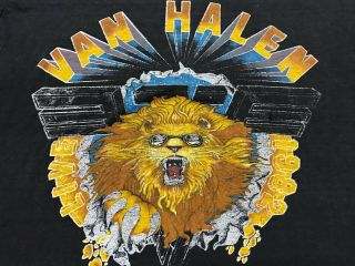 LARGE - Vtg 1982 Van Halen Live Tiger Single Stitch Concert Rock 50/50 T - Shirt 3