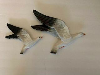 Vintage Pair Beswick England Seagull 922 - 1 & 922 - 3 Wall Plaques