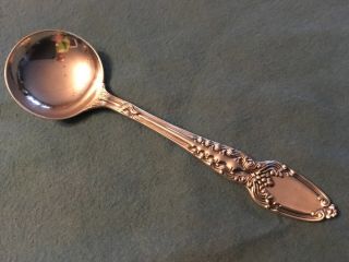 Antique Tiffany Co Broom Corn 1890 Sterling Silver Round Bowl Soup Spoon
