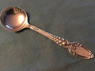 Antique Tiffany Co Broom Corn 1890 Sterling Silver Round Bowl Soup Spoon 2