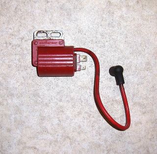 70s Vintage Motoplat " Conversor " En Ignition Coil W/ 280mm Red Lead,  Vg,  (px04)