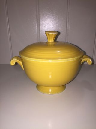 Rare Vintage Fiesta Yellow Covered Onion Soup Bowl Lid Fiesta Ware