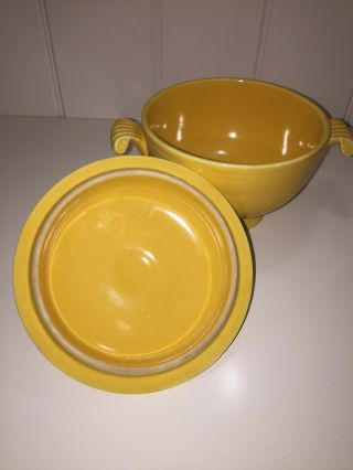 RARE VINTAGE FIESTA YELLOW COVERED ONION SOUP BOWL LID FIESTA WARE 2