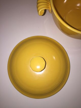RARE VINTAGE FIESTA YELLOW COVERED ONION SOUP BOWL LID FIESTA WARE 4