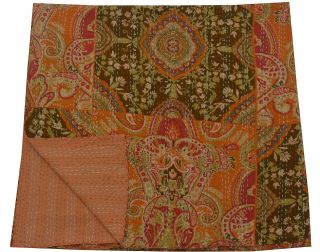 Indian Kantha Quilt Bedspread Throw Blanket Ethnic Vintage Decor India Art Ralli
