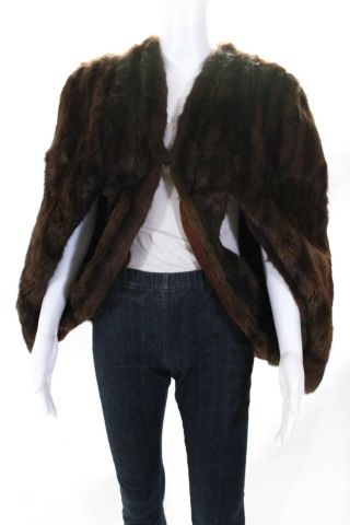 Jacques Ferber Womens Vintage Fur Vest Brown Mink Size One Size