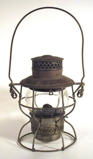 1920s Vintage Boston & Maine Railroad Lantern B&m Rr Adlake 250 Kero Clear Globe