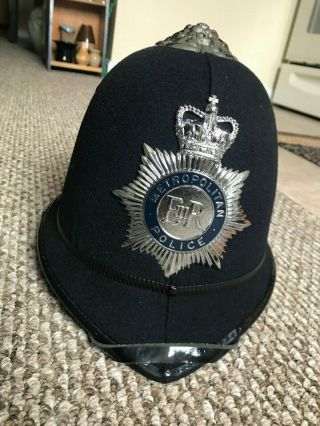 PRISTINE VINTAGE LONDON METROPOLITAN POLICE HAT/ HELMET - DISPLAY WORTHY EXAMPLE 2