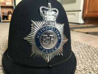 PRISTINE VINTAGE LONDON METROPOLITAN POLICE HAT/ HELMET - DISPLAY WORTHY EXAMPLE 3