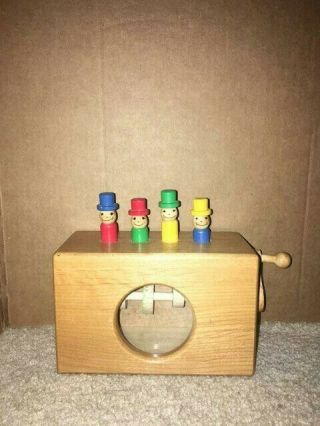 Vintage Thorens Movement Wood Toy Music Box March Of The Wooden Soldiers