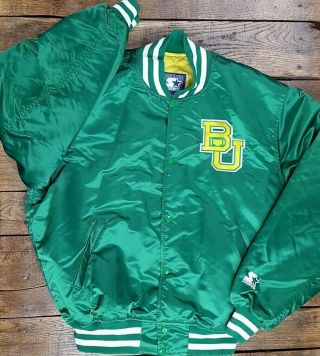 Vtg Starter Baylor University Bears Shiny Satin Jacket Large 90 