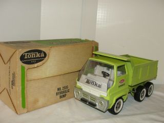 Vintage Tonka Lime Green Hydraulic Dump Truck In The Box