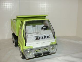 VIntage Tonka Lime Green Hydraulic Dump Truck in the Box 6