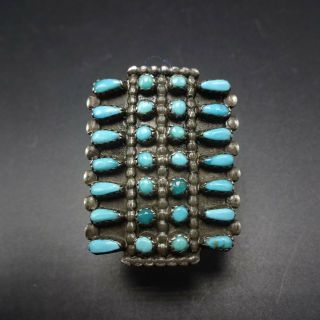 BEST Vintage NAVAJO Sterling Silver TURQUOISE Petit Point Cluster RING size 6.  75 4