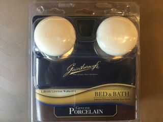 Wow Porcelain Gainsborough Locking White & Satin Door Knobs Bed & Bath