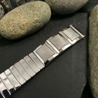 rare White Gold - Filled 17.  25mm 1959 Flex - Let USA Imperial Vintage Watch Band nos 5