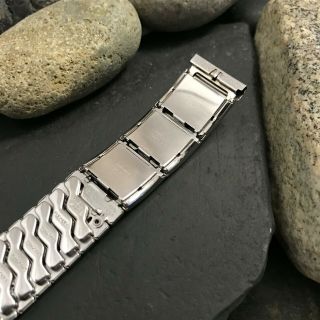 rare White Gold - Filled 17.  25mm 1959 Flex - Let USA Imperial Vintage Watch Band nos 8