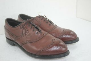 Vtg.  Etonic Golf Shoes Made In Usa Sz 10.  5 D Wingtip Saddle Browns In Perfect Co