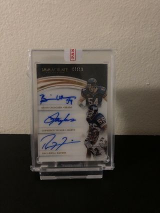 2016 Immaculate Auto Lewis,  Urlacher,  And Taylor /10 Auto.  Rare Only 10 Made