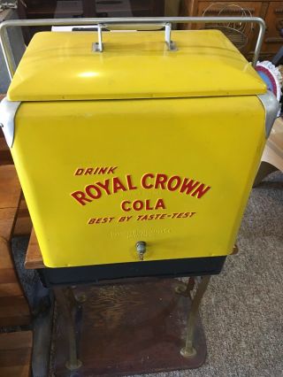 Vintage 1950s Rc Royal Crown Cola Soda Pop Picnic Cooler Embossed Metal