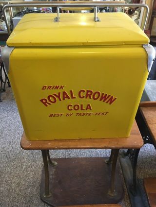 Vintage 1950s RC Royal Crown Cola Soda Pop Picnic Cooler Embossed Metal 7