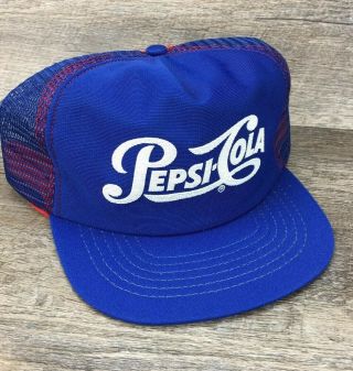 Vtg Nos Pepsi Cola 99 Caffeine Snapback Trucker Mesh Hat Cap Made Usa F