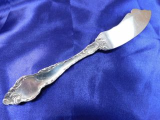 REED & BARTON LES SIX FLEURS STERLING SILVER MASTER BUTTER KNIFE SOLID - GOOD 4