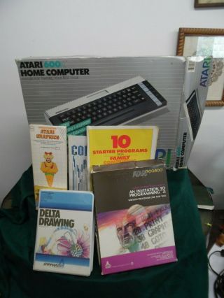 Vintage Atari 600xl Home Computer W/games,  Controllers,  Software,  Etc.