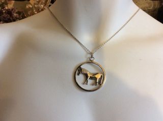 Ola Gorie Vintage Sterling Silver 1972 Extra Large Horse Pendant/necklace - 12.  1 G