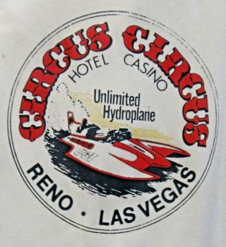Vintage Circus Circus U - 31 Dress Shirt Hydroplane Boat Racing Medium B1