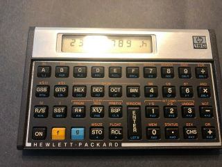 Vintage Hewlett - Packard Hp 16c Scientific Calculator With Leather Case