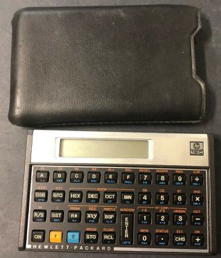 Vintage Hewlett - Packard HP 16C Scientific Calculator with Leather Case 2