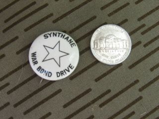 Orig Wwii Home Front Pin Back Button V - Victory Synthane War Bond Drive