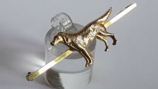 Large Vintage 9ct Gold Dog Brooch Retriever