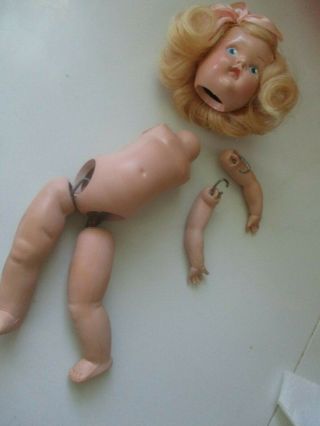 Vintage Vogue Ginny Doll Strung Painted Eye Hard Plastic Parts 8 " Hp Nude Blonde