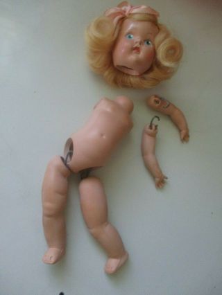 vintage Vogue Ginny doll strung painted eye hard plastic parts 8 