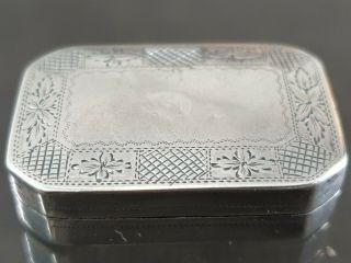 Georgian Silver Bright Cut Snuff Box 1806 Birmingham Joseph Willmore