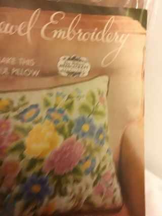 Vintage Elsa Williams Crewel Floral Pillow Kit